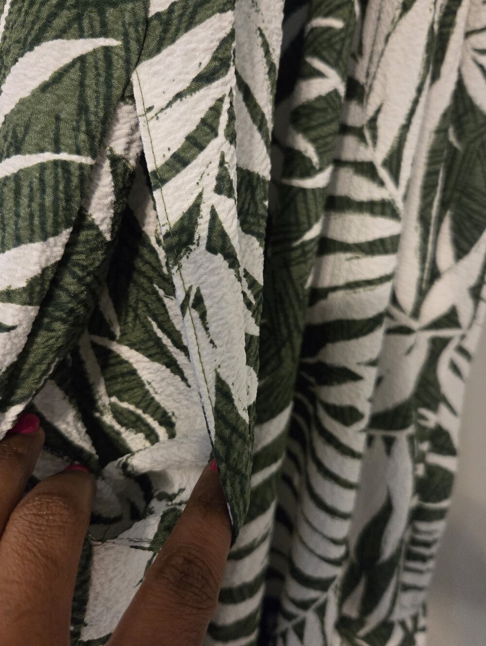 Sofia Jeans Women's Green/White Tropical Print Maxi Dress Pockets Sz L Milkmaid - Picture 6 of 8